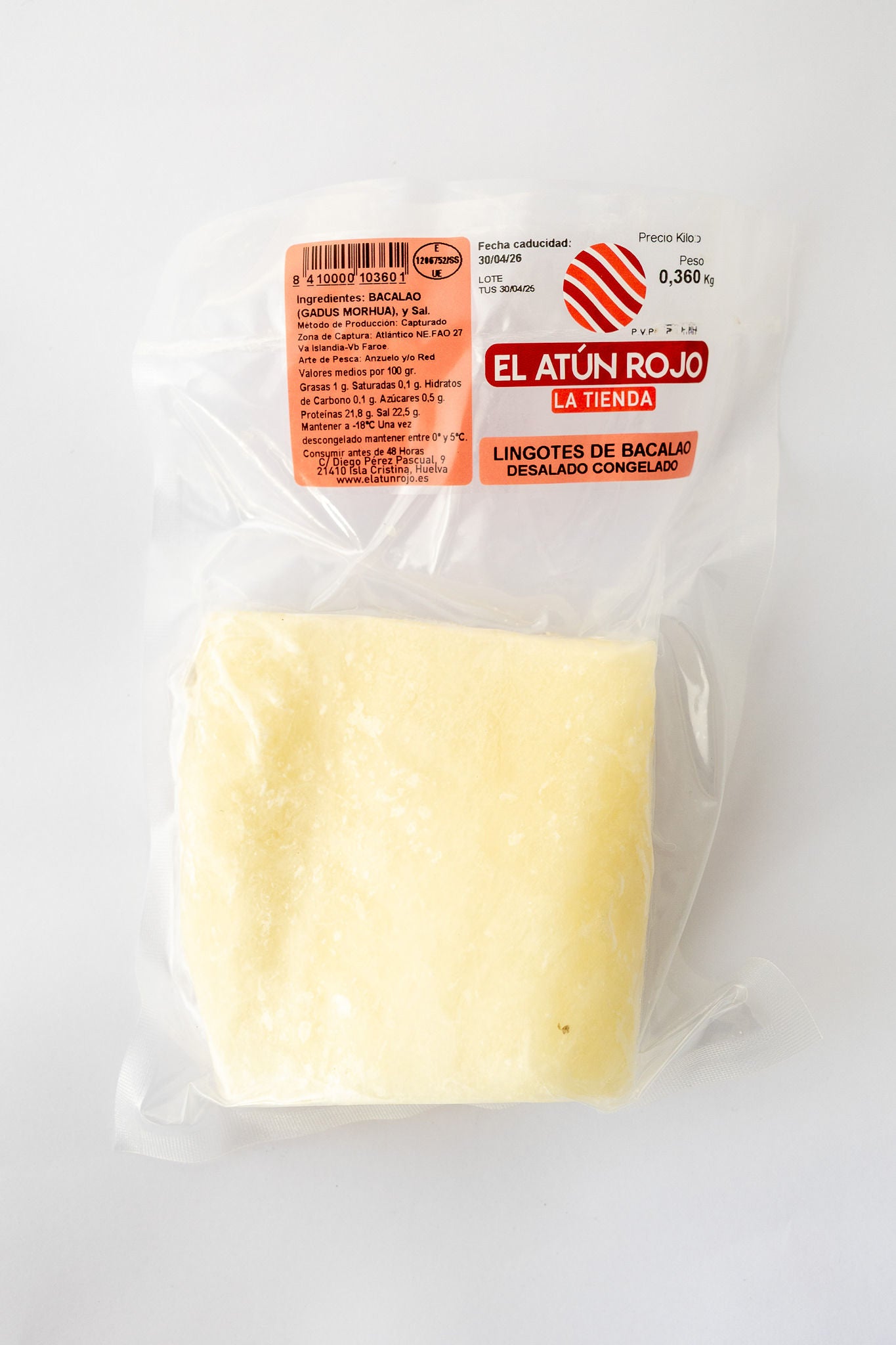 Lingotes de Bacalao Desalado Congelado | El Atún Rojo