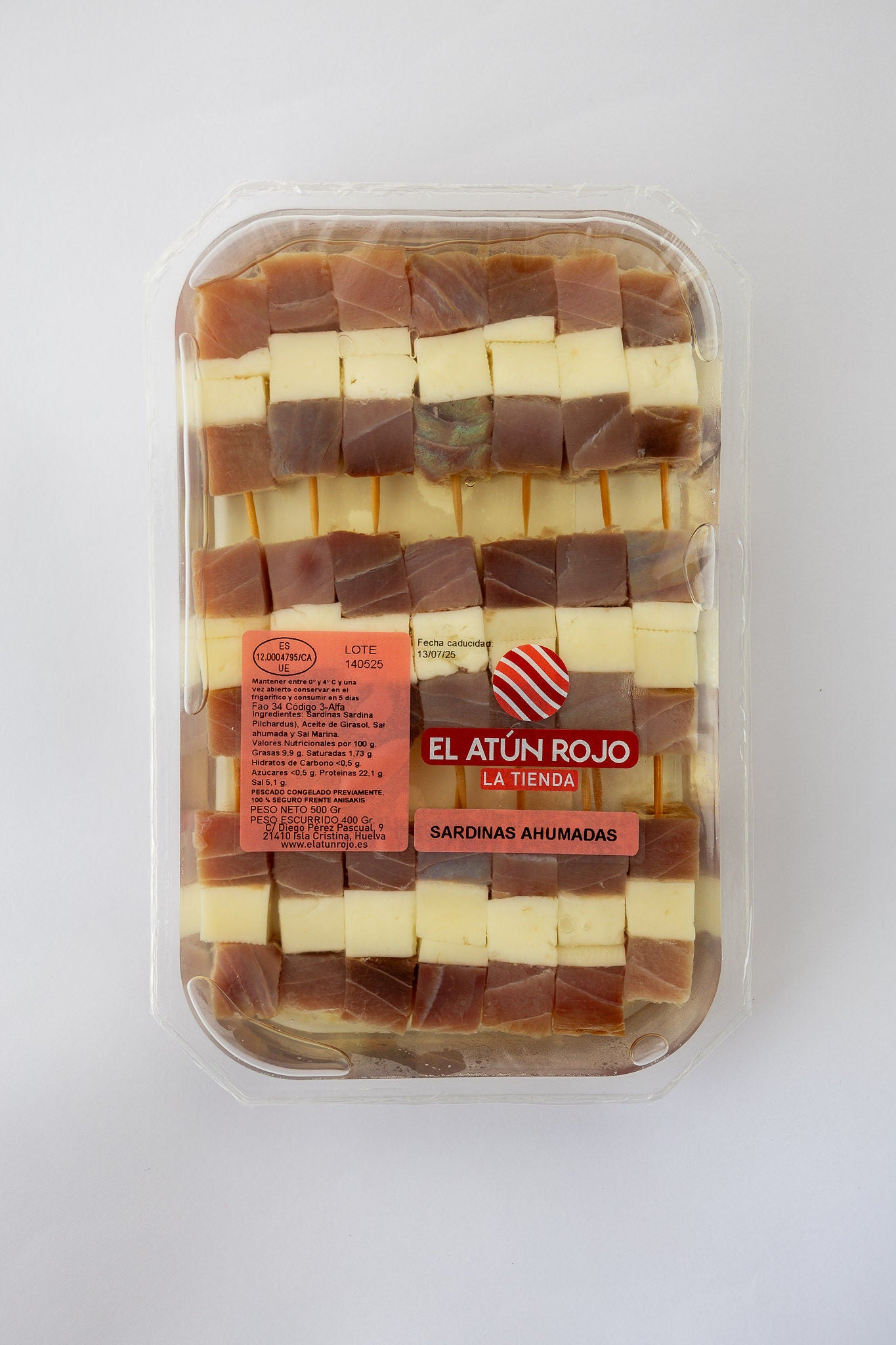 Brochetas de Sardina Ahumada con Queso - 500 g | El Atún Rojo